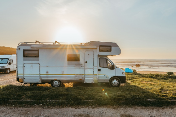 RV Parked By The Ocean